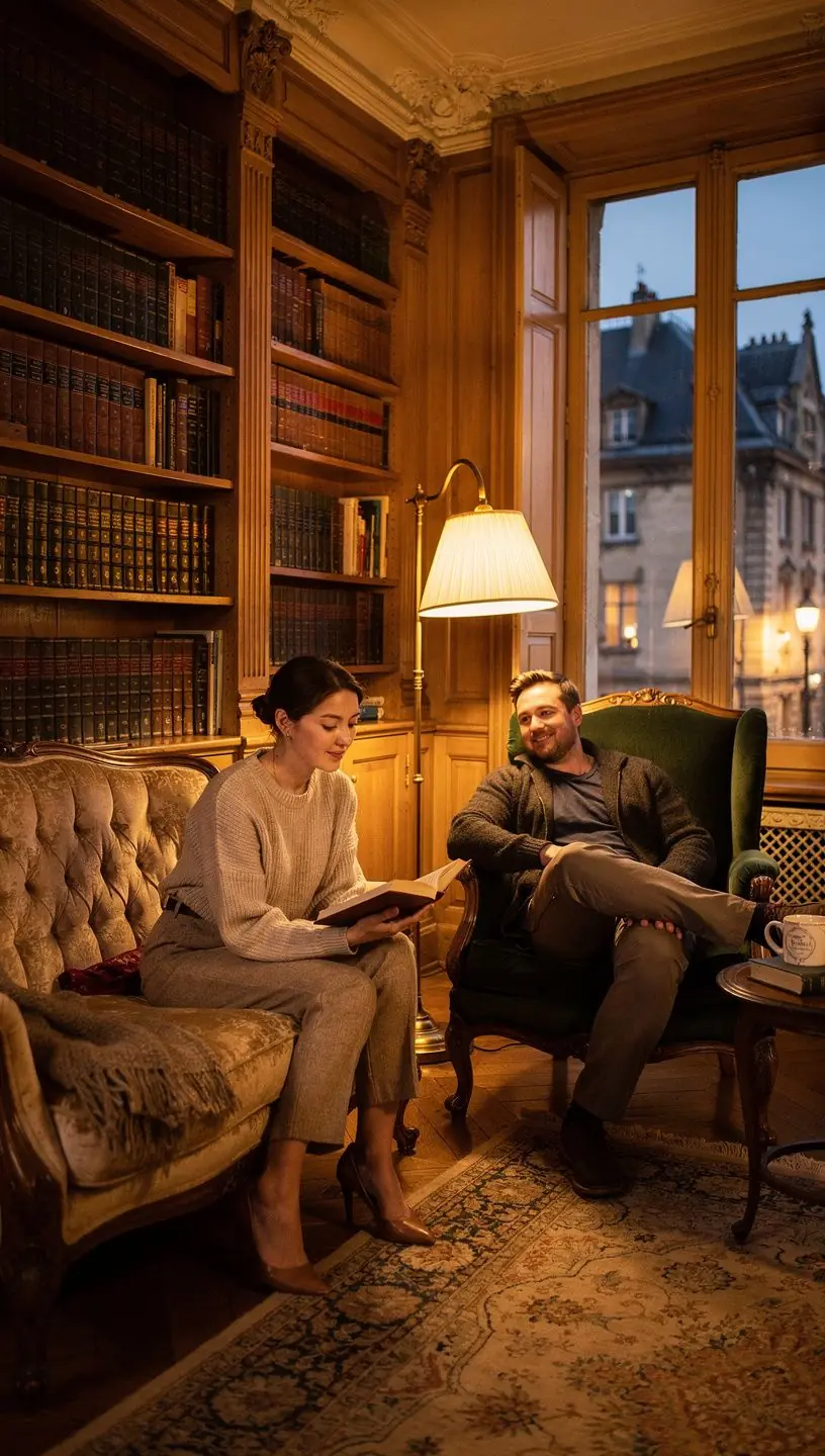 Gemütliches Schlafzimmer mit antiken Möbeln und luxuriösem Bettzeug, das den Charme der Vergangenheit widerspiegelt.