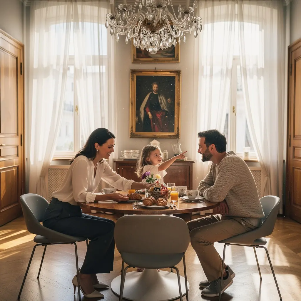 Balkon mit atemberaubendem Ausblick auf die Wiener Altstadt, ideal für entspannende Momente im Freien.