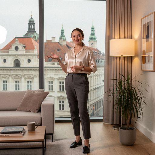 Elegantes Wohnzimmer mit antiken Möbeln und modernen Akzenten.